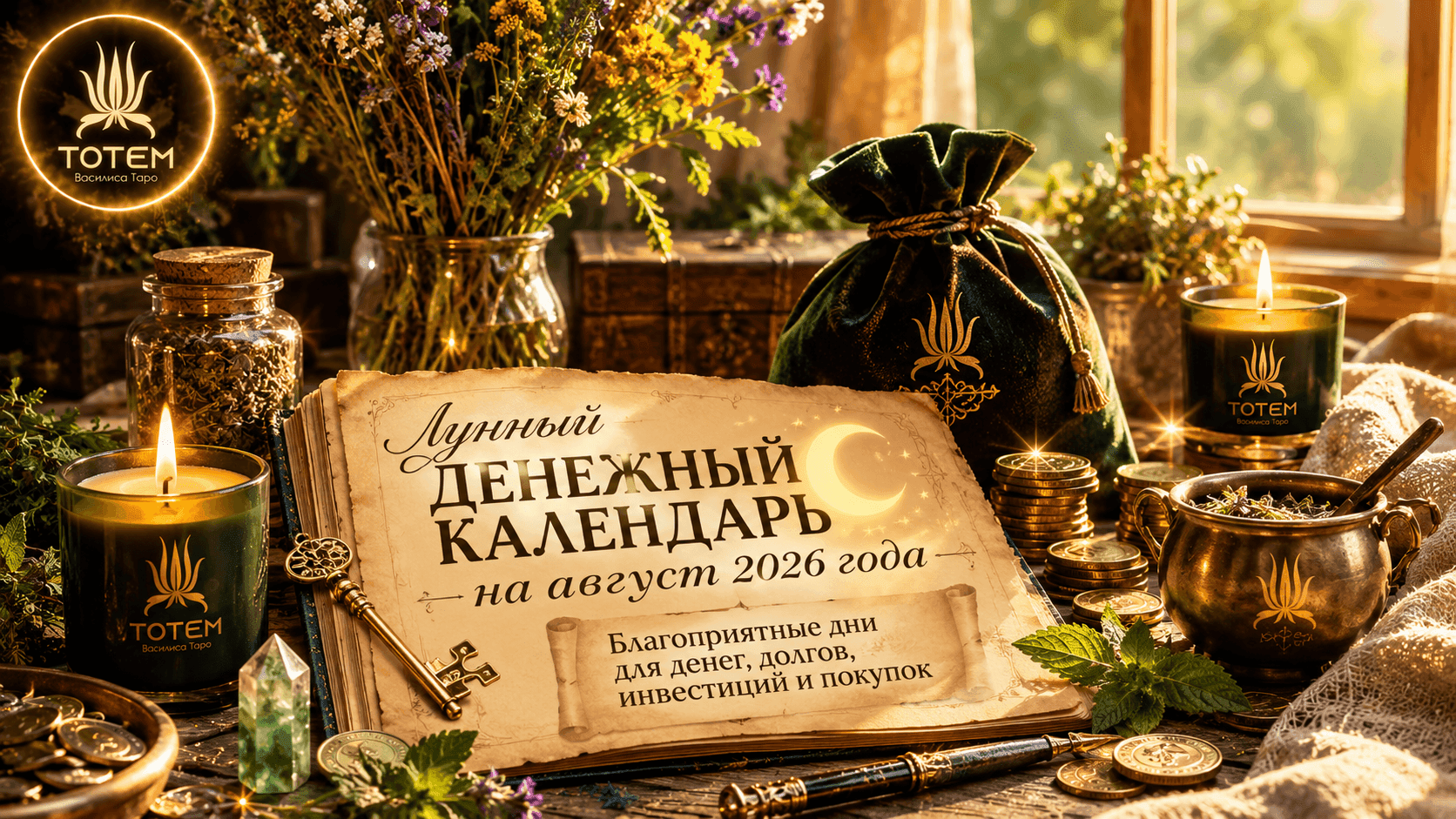 Лунный денежный календарь на август 2026 года: благоприятные дни для денег, долгов, инвестиций и покупок